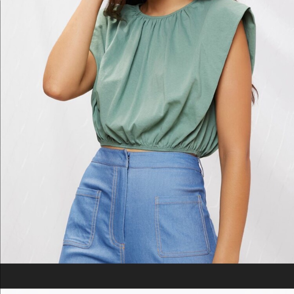 Green Crop Top
